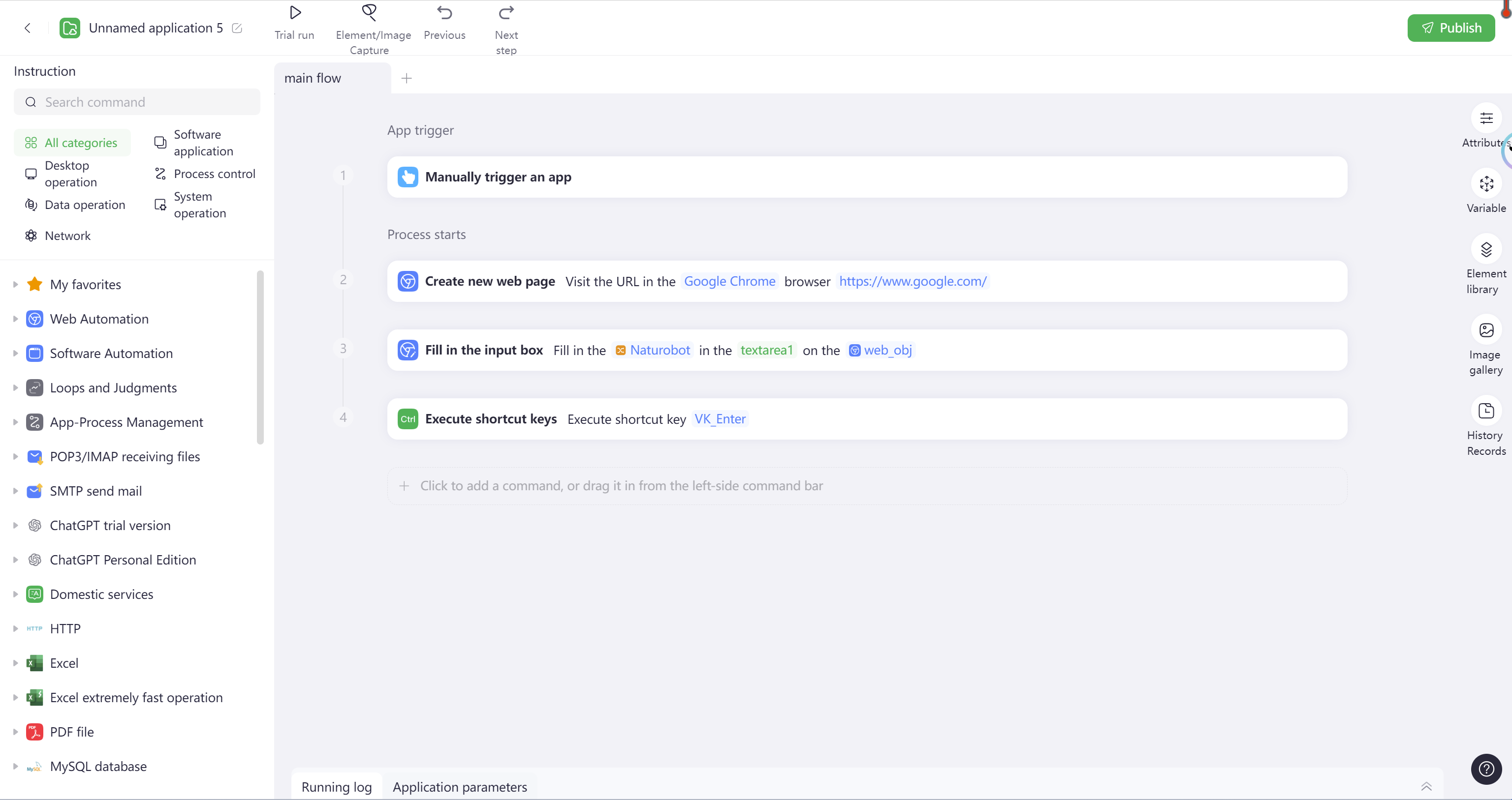 Mutil-mode automation trigger for process running